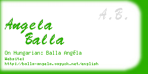 angela balla business card